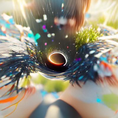 Photographer jumping through a black hole tripping on lsd Cr...