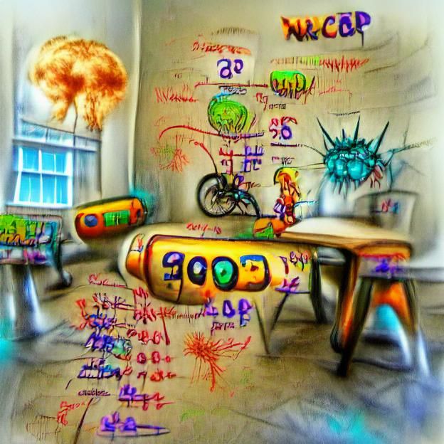 NUCLEAR CODES graffiti child's drawing pop art lowbrow HDR m...