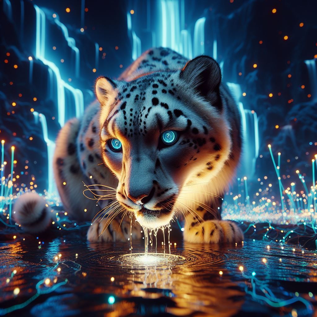 The Thirsty Snow Leopard