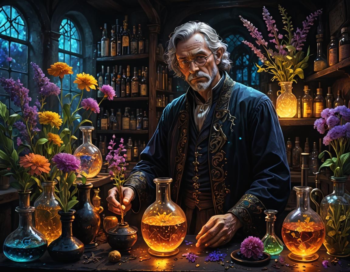 The alchemist and his magical ingredients  by @Lilith