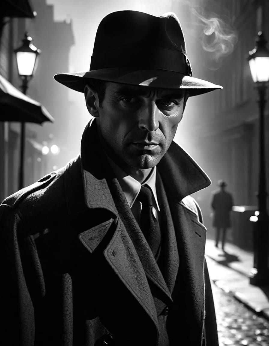 Film Noir Portrait: Man in Shadow