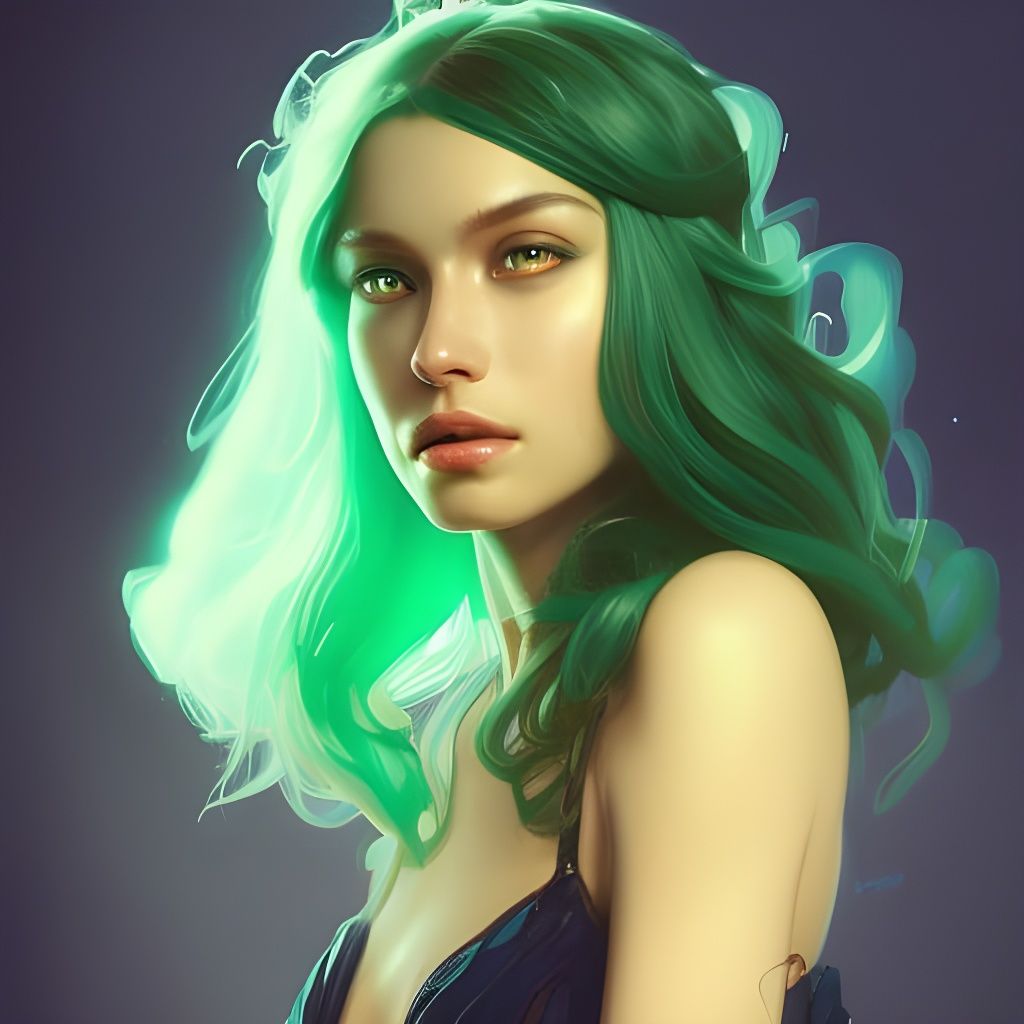 green hair - AI Generated Artwork - NightCafe Creator