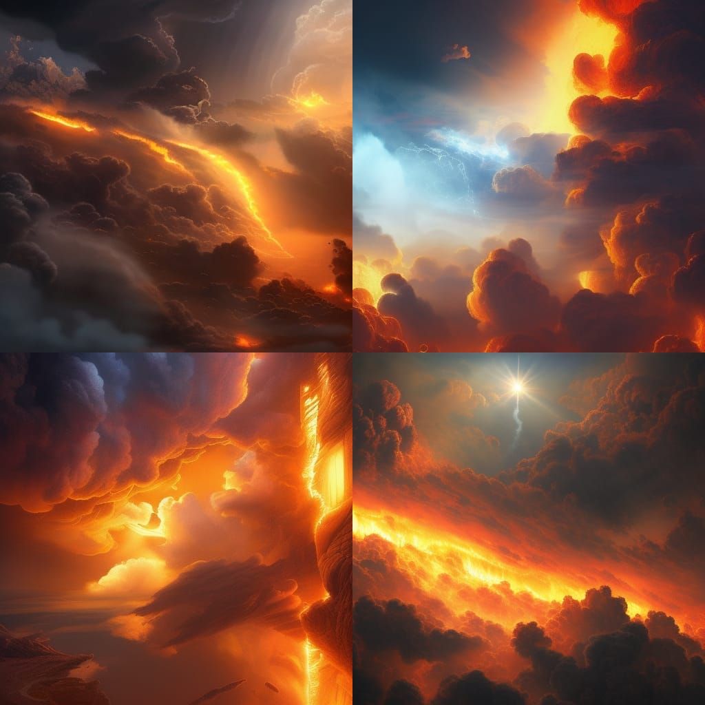 clouds on fire in space Epic cinematic brilliant stunning intricate
