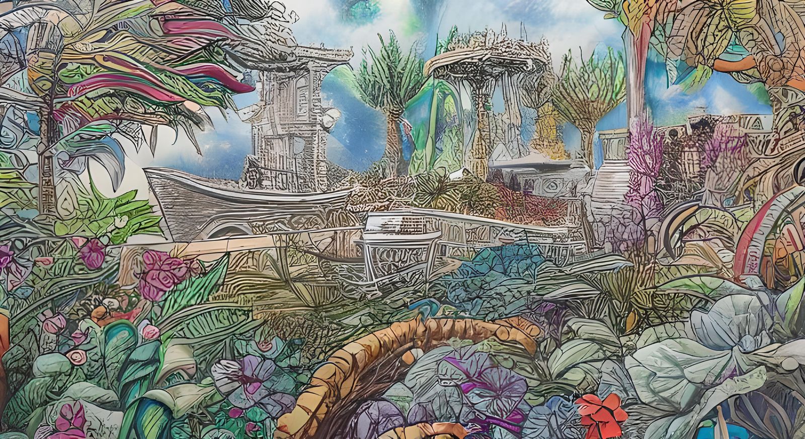 The last second before the paradise. hyperdetailed complex p...