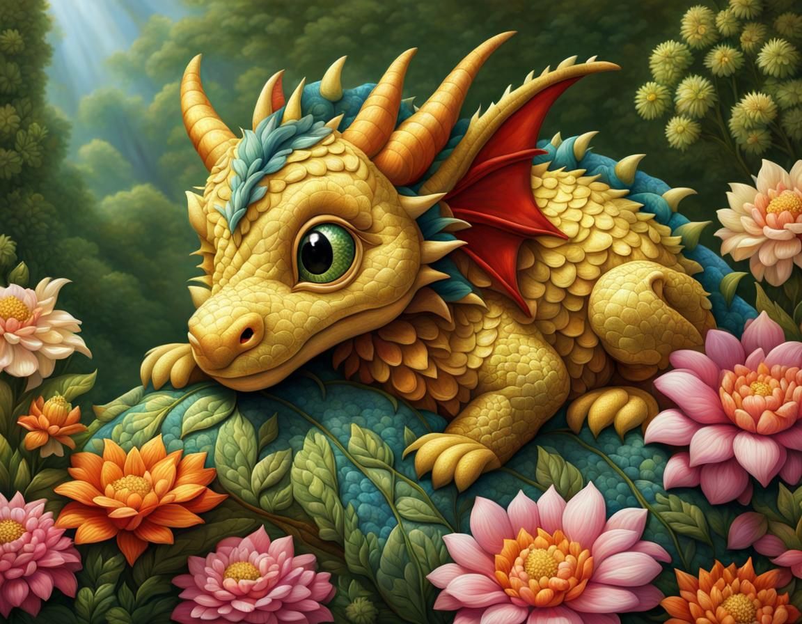 an adorable cute little dragon