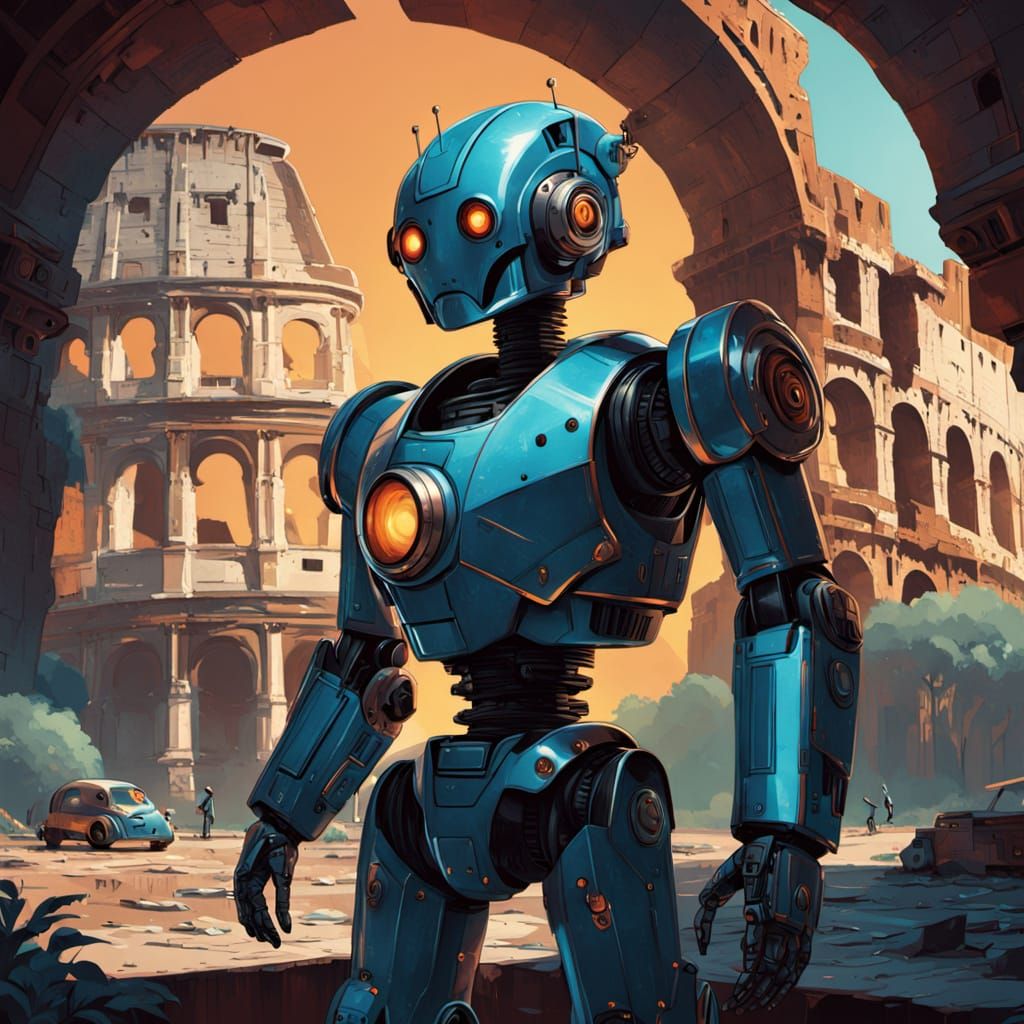 A Robot in Rome.   by @Skyangel