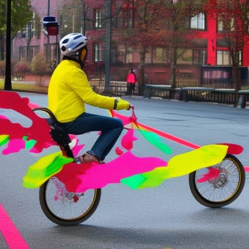 Flying Bike Soars Through Colorful Air