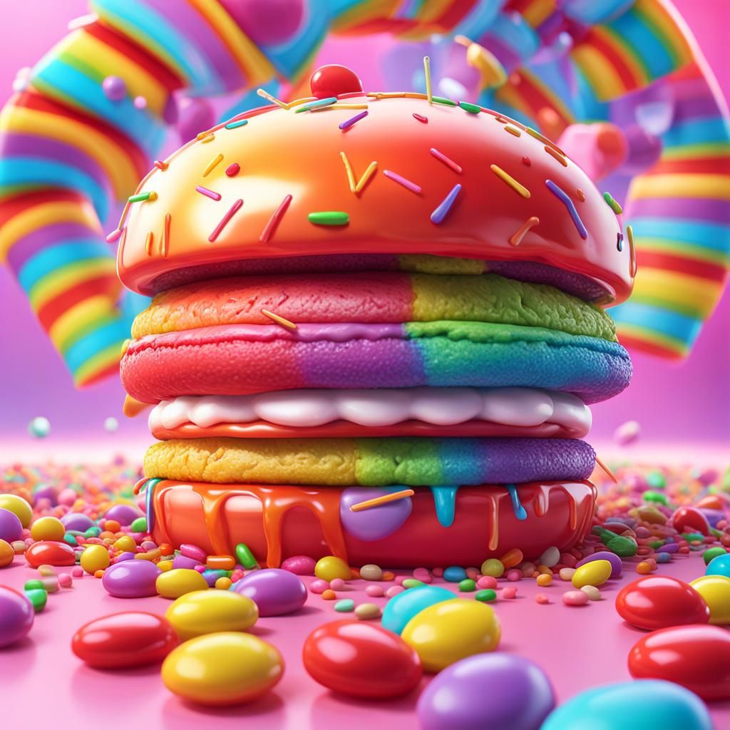 rainbow hamburger candy Venus