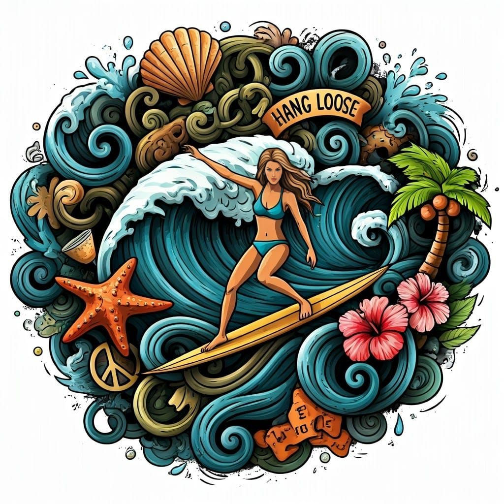 Surf Life Window Decal  by @Corky2000