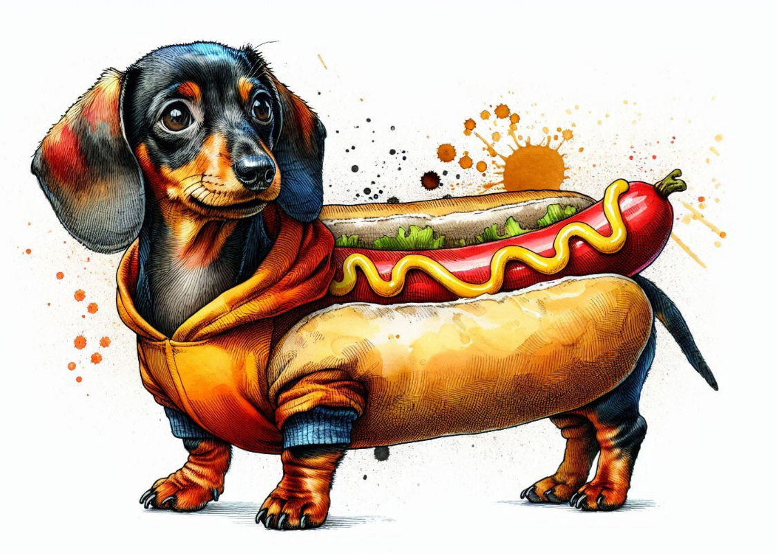 Dachshund as hot dog
