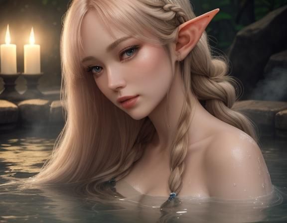 A close-up of a twenty-something beautiful elf like Briar Ro...