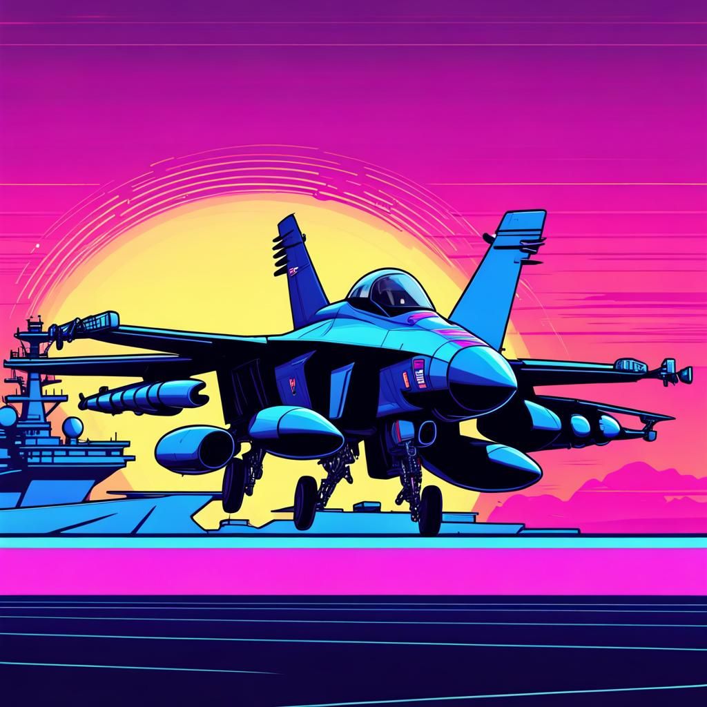 F-18 fighter jet coming in to land on a aircraft carrier