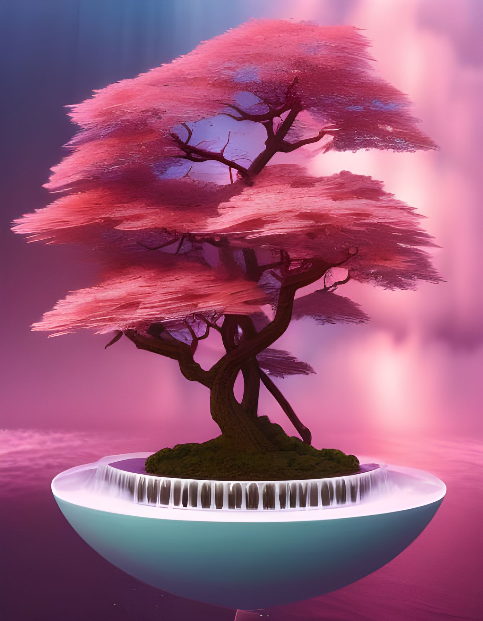 Cherry Blossom Bonsai Tree - Ai Generated Artwork - Nightcafe Creator