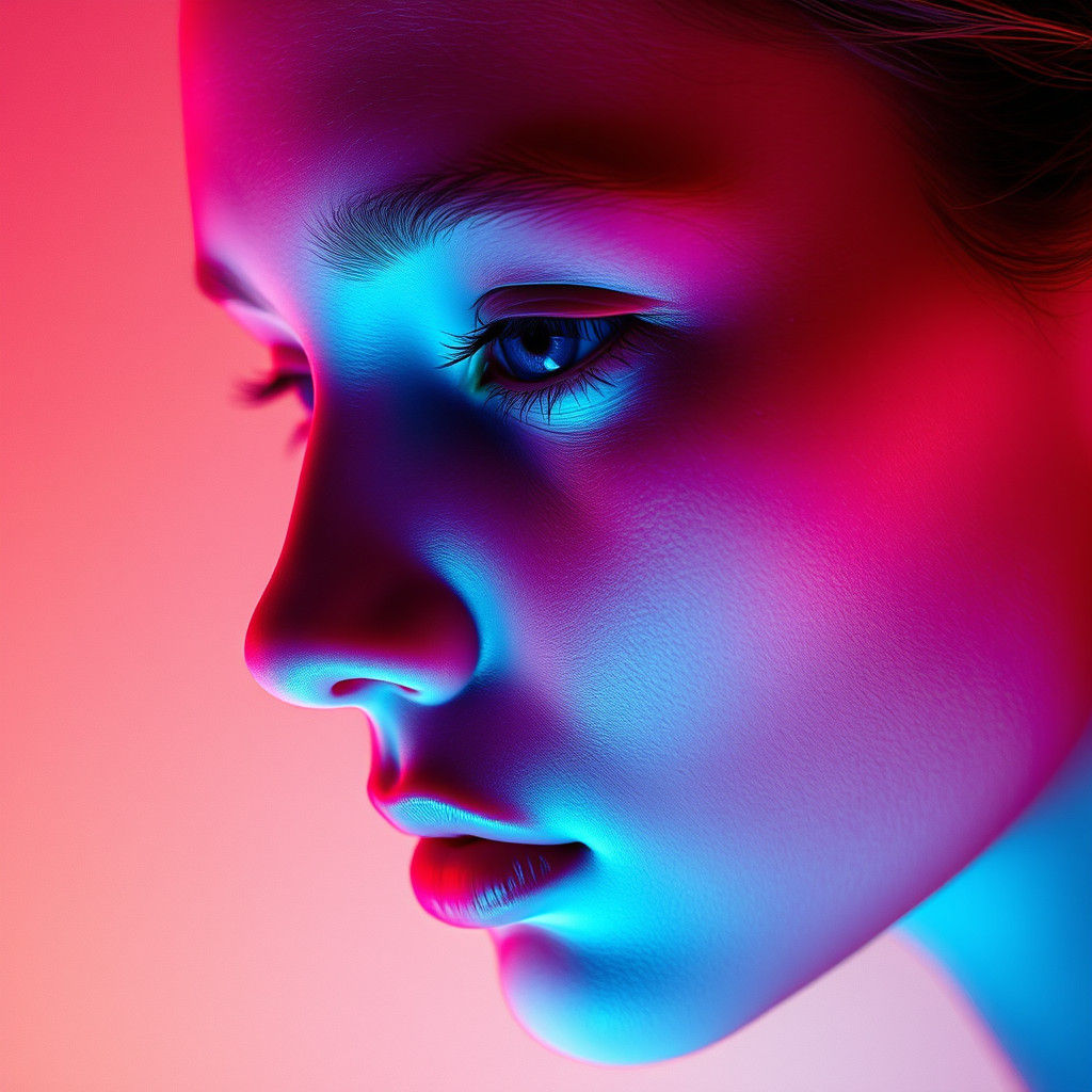 Vibrant Red and Blue Color Gradient Blending