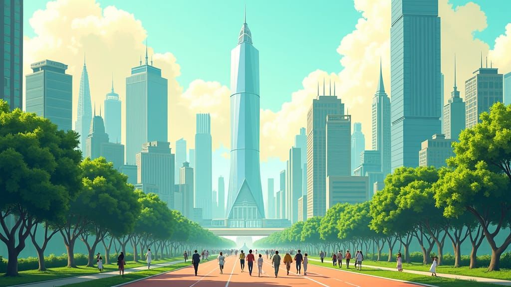 A city well development in orderliness, neatness and very one is happy. Our envisioned Nigeria should be written on the  top and a water mar...