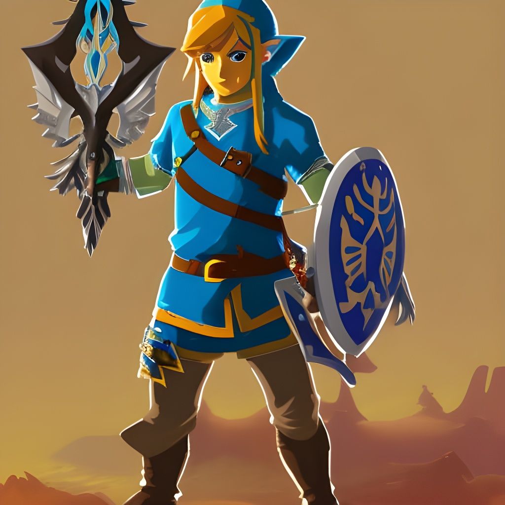 Link From The Legend Of Zelda Breath Of The Wild. - Ai Generated 