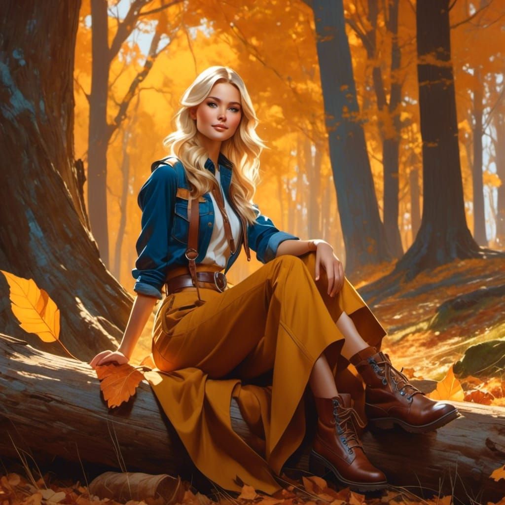 Julie takes some time out to enjoy the colors of the fall