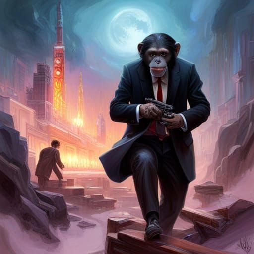 Bobo as John Wick, Coming Soon  (Chimpanze Actor's are under rated)  by @Raveighen Blackwing