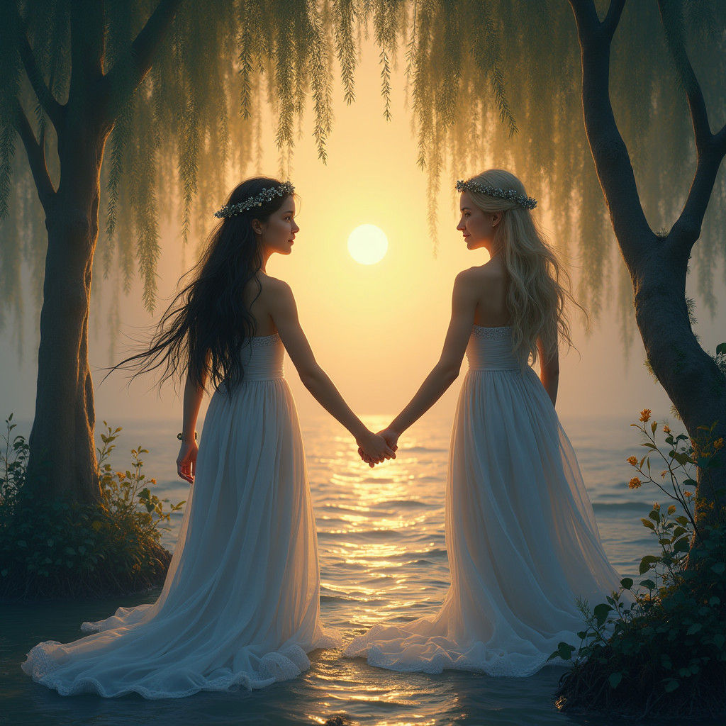 Ethereal Friends in Fantasy Landscape Painting