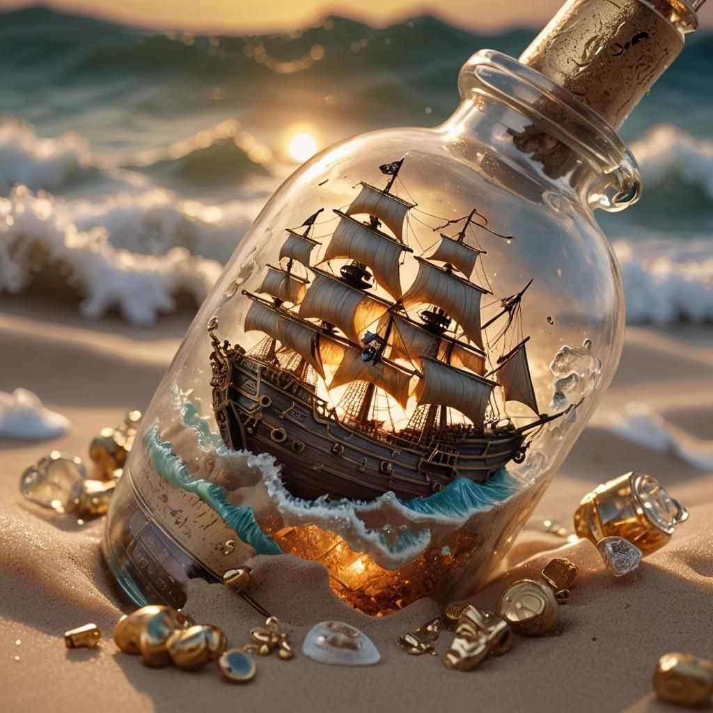Pirate Ship in a Bottle: Miniature Hyperrealism