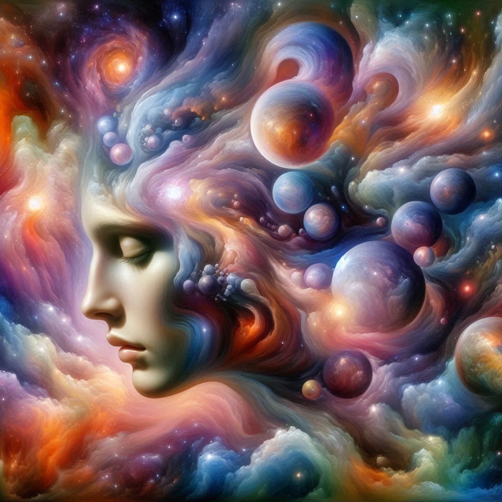 cosmic surreal portrait