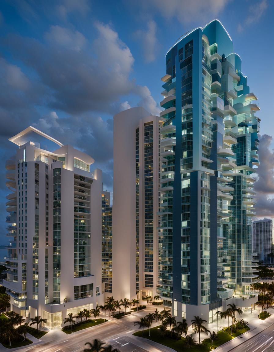 luxury Miami beach skyscrapers
