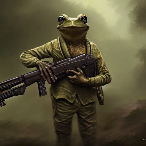 A frog viet‑cong armed with a thompson submachinegun undefined