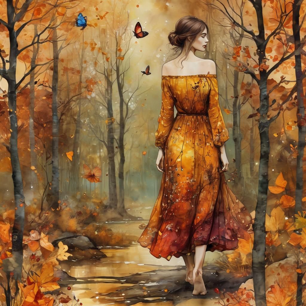 Golden Autumn. Inspired by Gustav Klimt