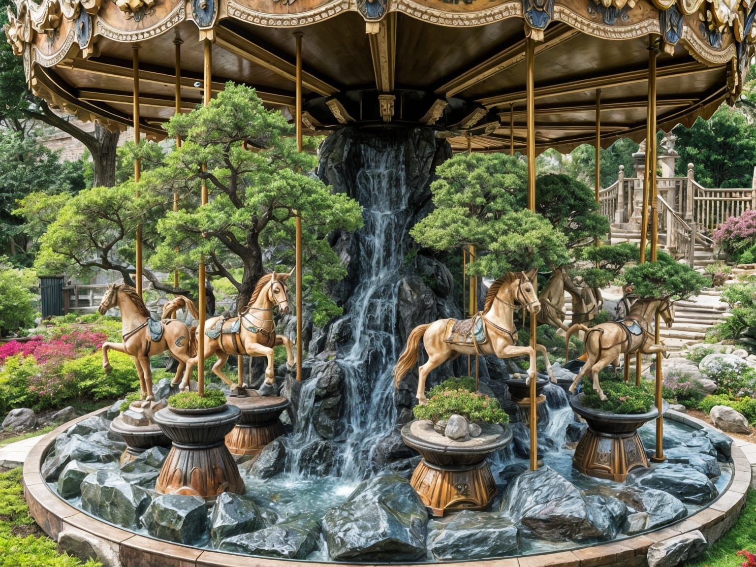 Japanese garden carousel  by @Harmanna