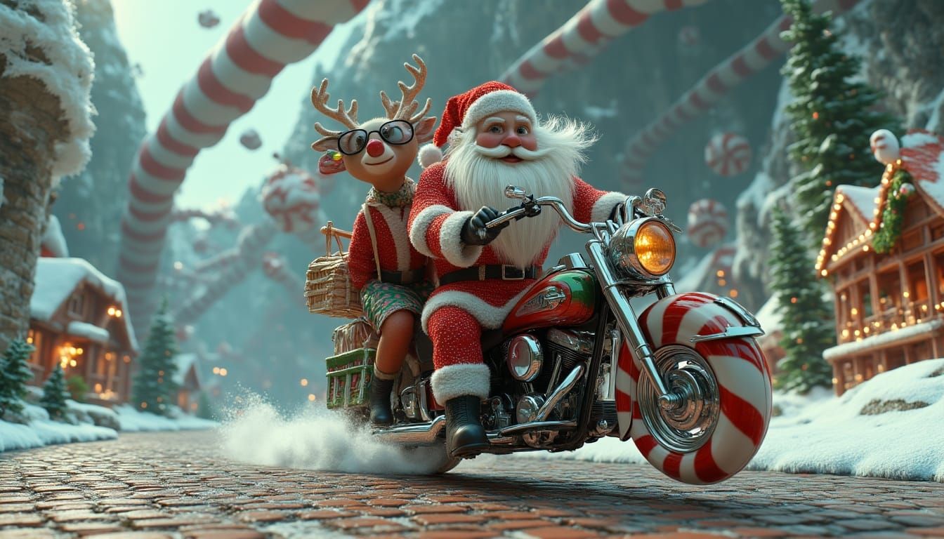 Santa on a bike