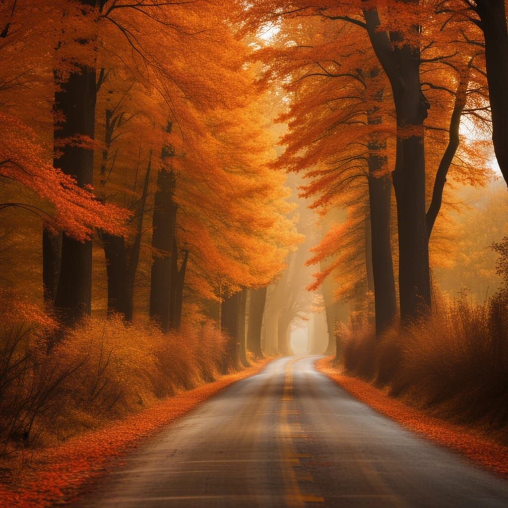 tranquil autumn road
