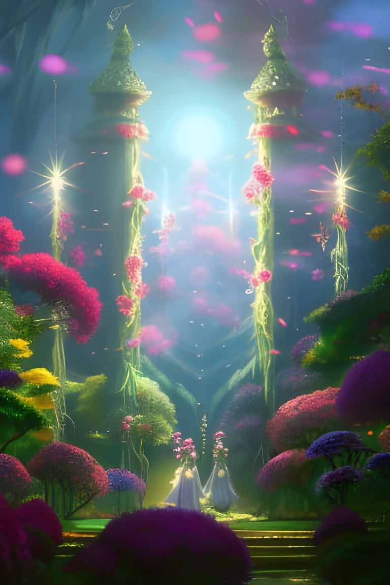 Whimsical Elven Energy Flower Cataclysm in Anime Style