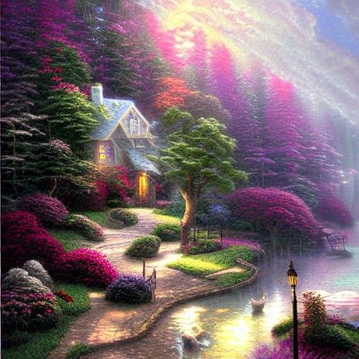 Ethereal Man in Misty Fantasy Landscape