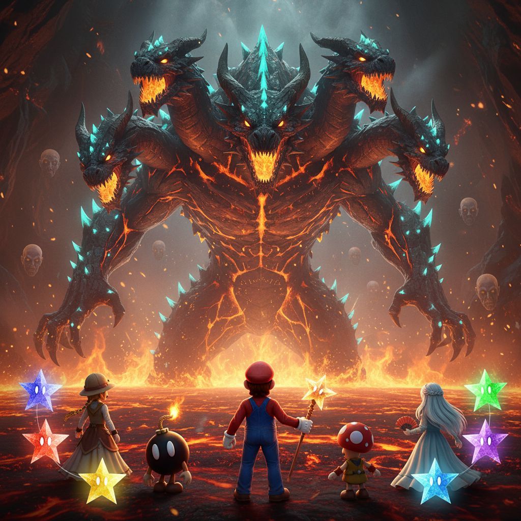 Super Mario and his the thousand year door allies madame flu...