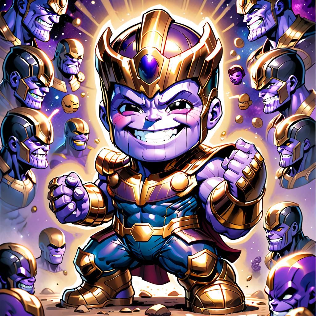 Inevitably Cute: Chibi Thanos  by @Hard Worker