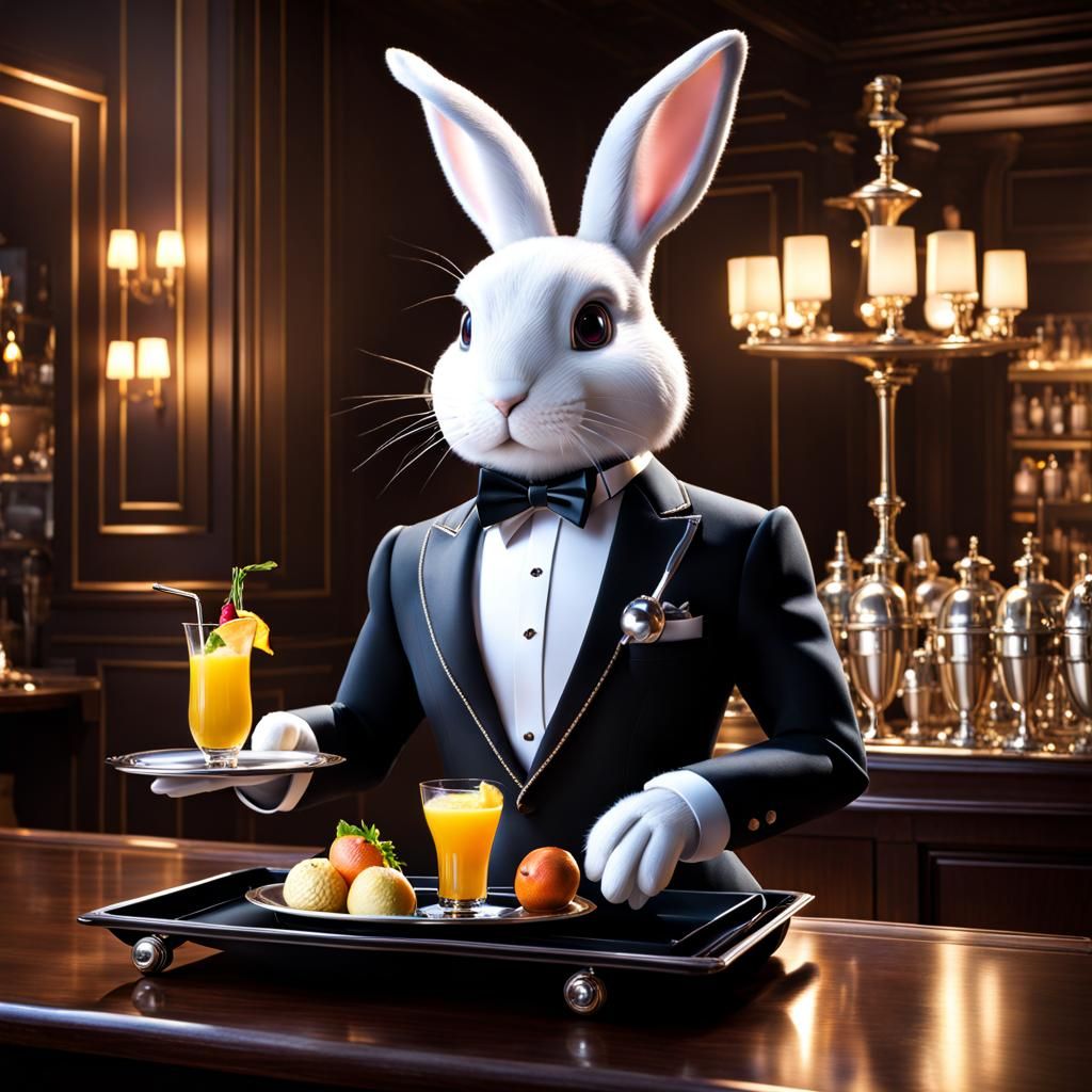 Bunny Robot Butler (brb) - AI Generated Artwork - NightCafe Creator