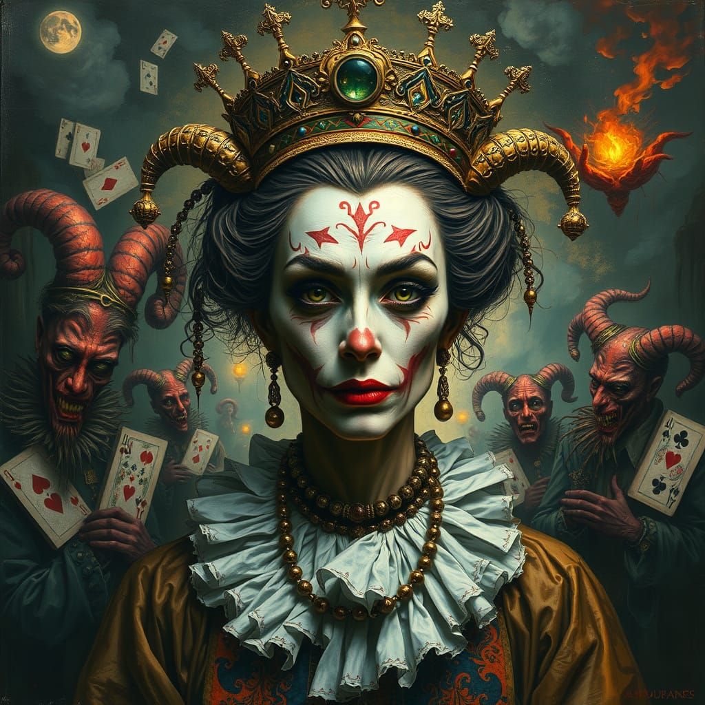 Queen of the Jokers
The Faces of the Deck by Oskar Kokoschka and Hieronymus Bosch  by @SamsonVampire