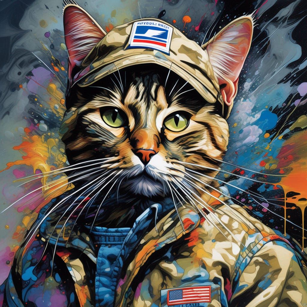 Your Average Military Postal Cat  by @LD