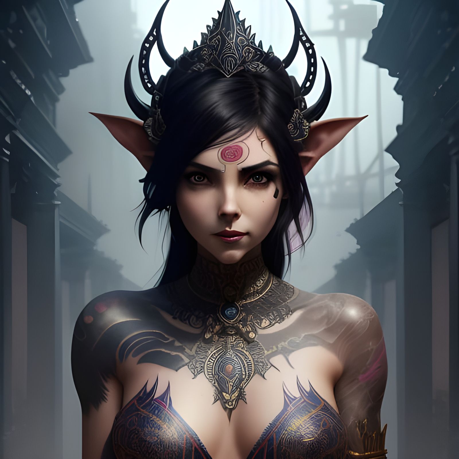 Tildia - Wood Elf Tiefling Halfbreed Queen