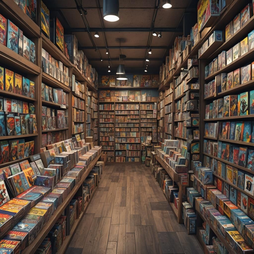 Comic store loaded with comic books