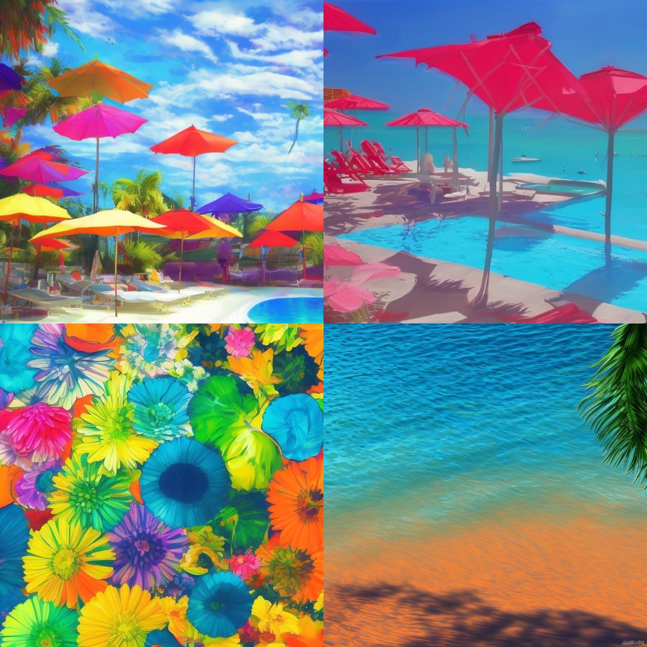 summer time cool colors photorealism
