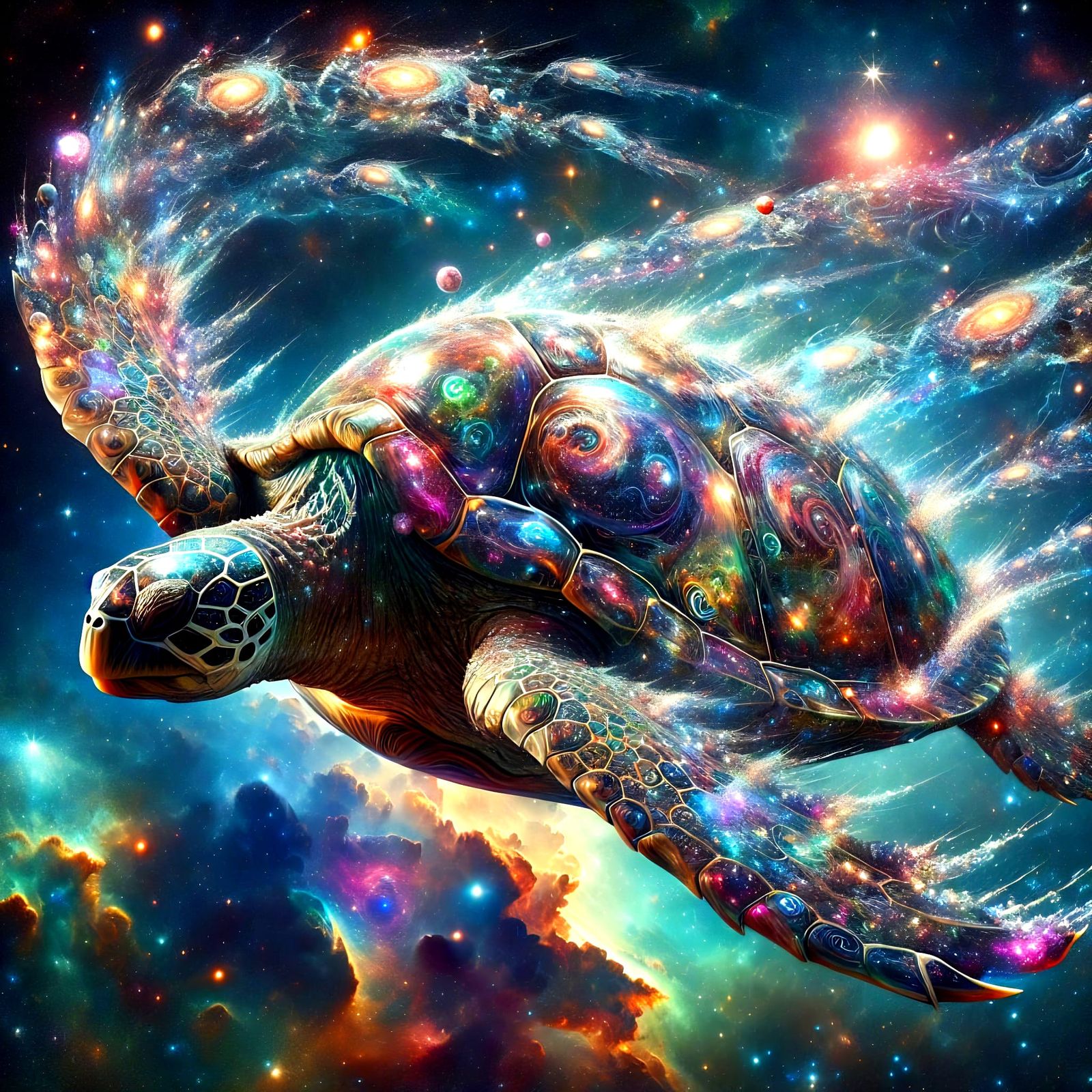 Celestial turtle in the cosmic skies  by @Stellar