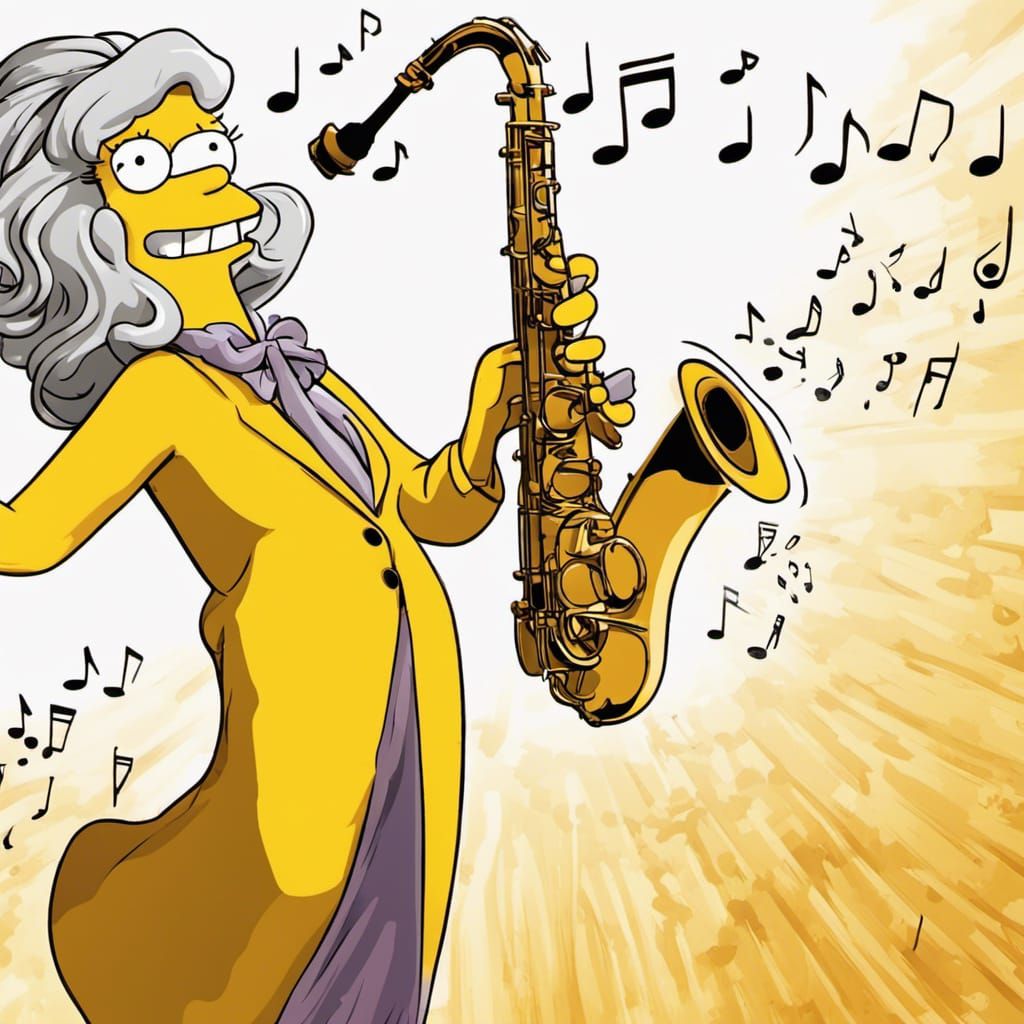 Lisa Simpson's Saxophone Serenade in Comic Style