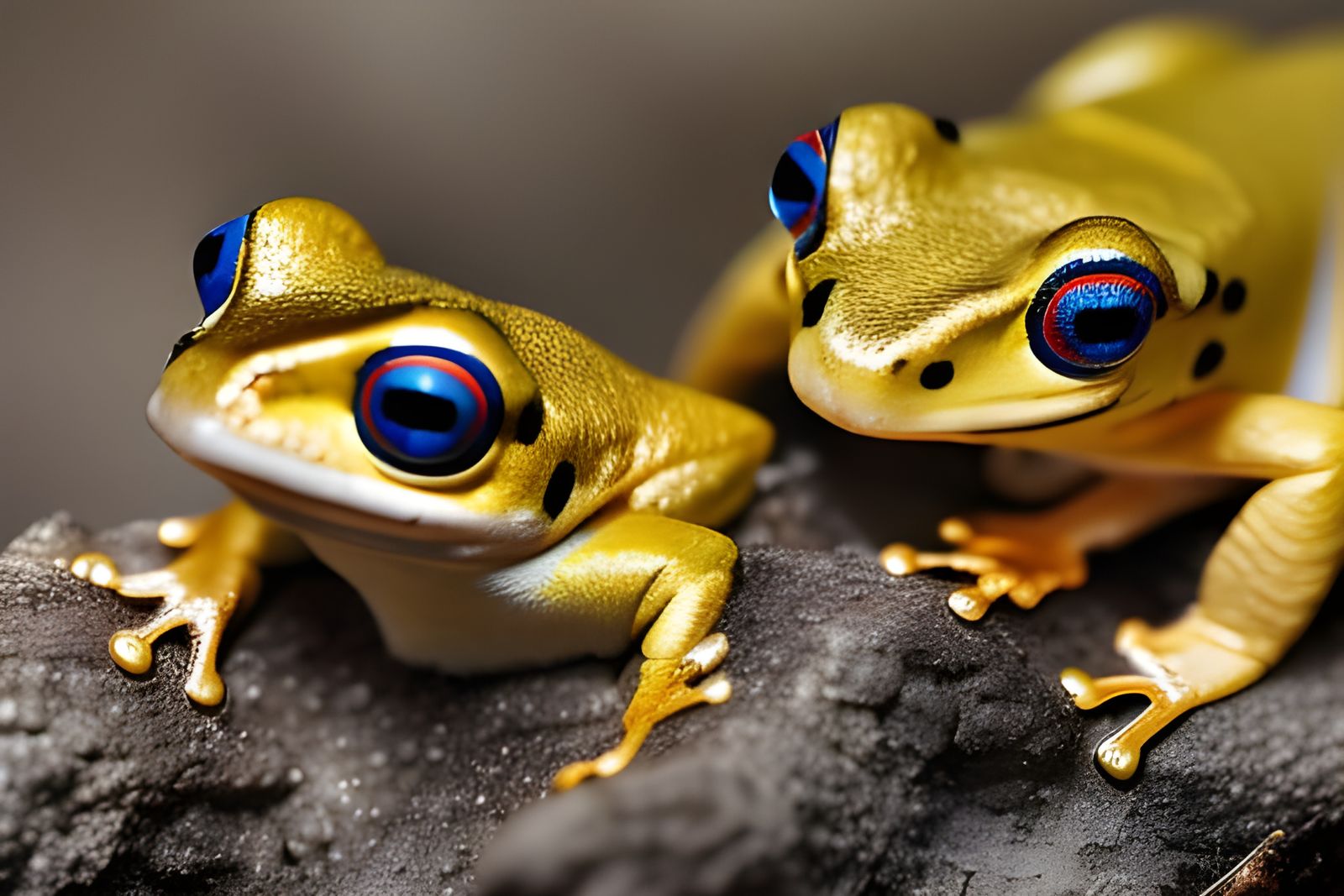 Golden Poison Frogs - AI Generated Artwork - NightCafe Creator