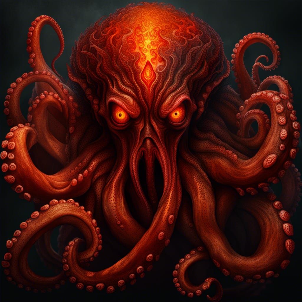 Hell Octopus. - AI Generated Artwork - NightCafe Creator