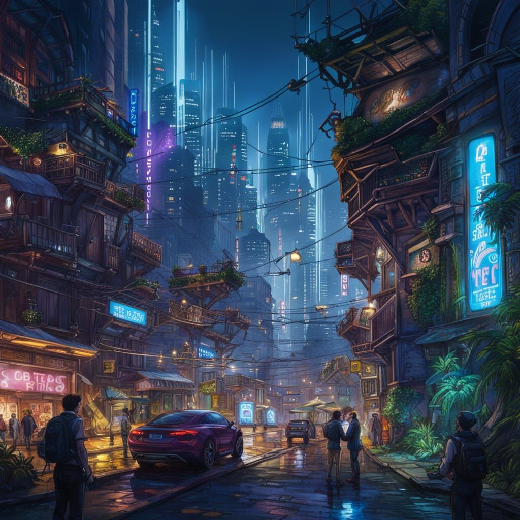 Gaia, City of Nature and Tech 3 - AI Generated Artwork - NightCafe Creator