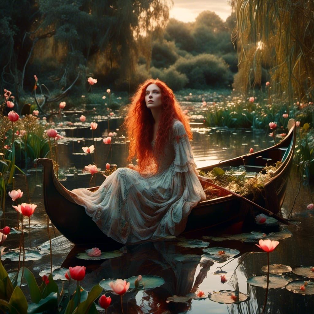 The Lady of Shallot by Waterhouse  by @Emy