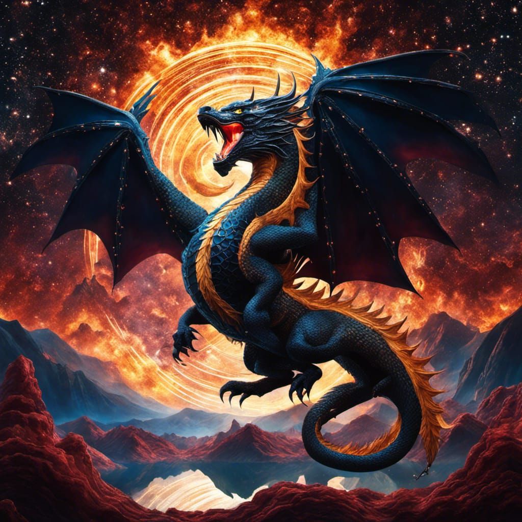 Nebula Dragon in Mortal Kombat Style