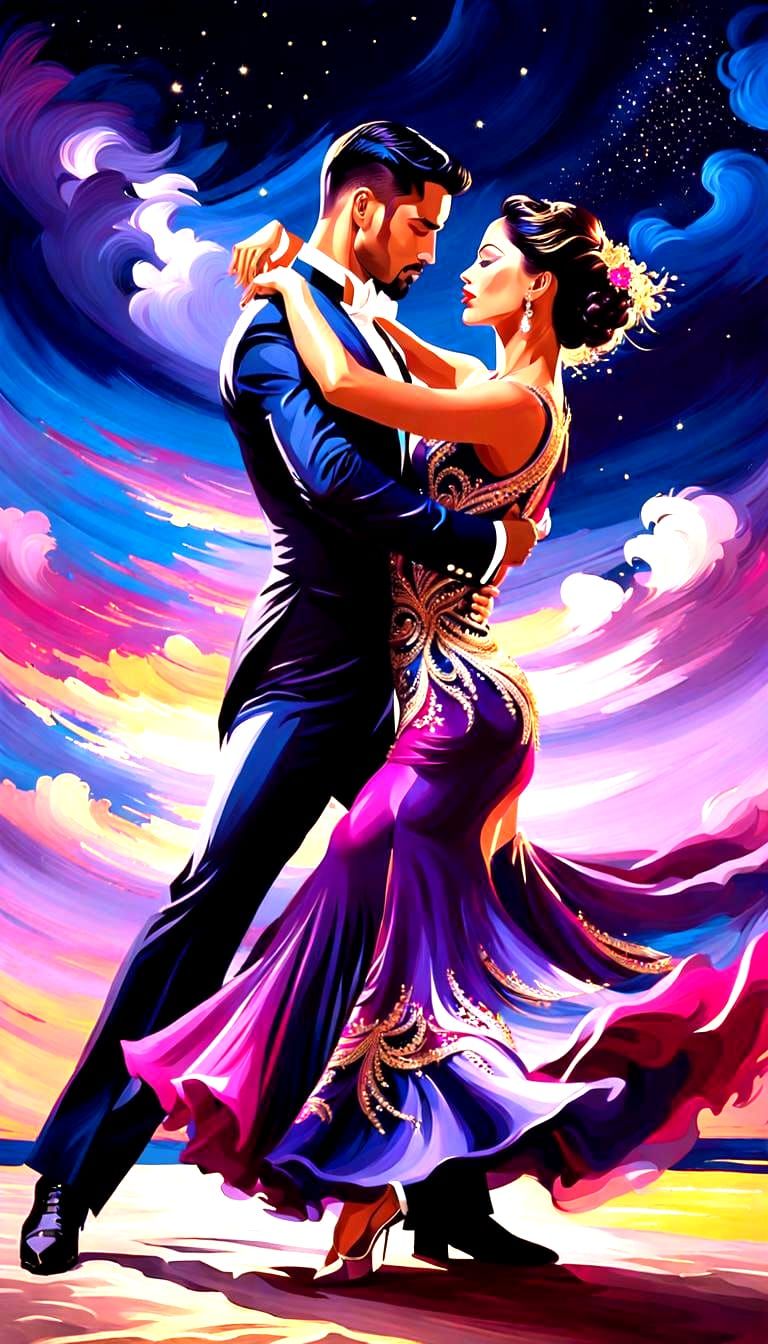 An elegant bachata dance scene