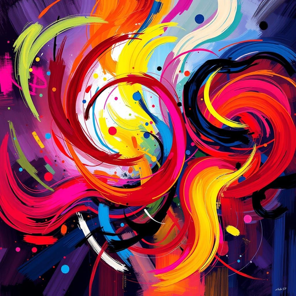 Abstract Joyful Dance of Color and Light